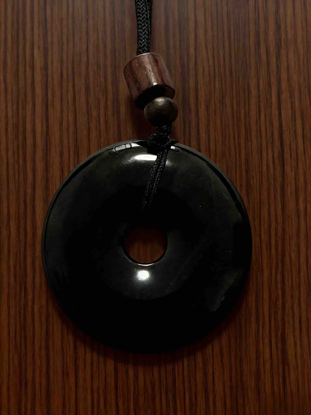 B14 Ping-An Buckle Obsidian Pendant