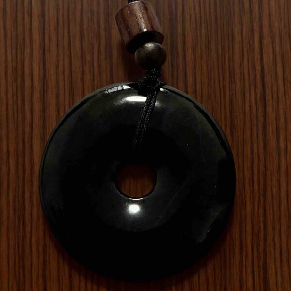 -B14 B14 Ping-An Buckle Obsidian Pendant