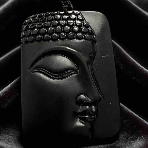 B16 Obsidian Wisdom Profile Guanyin Pendant