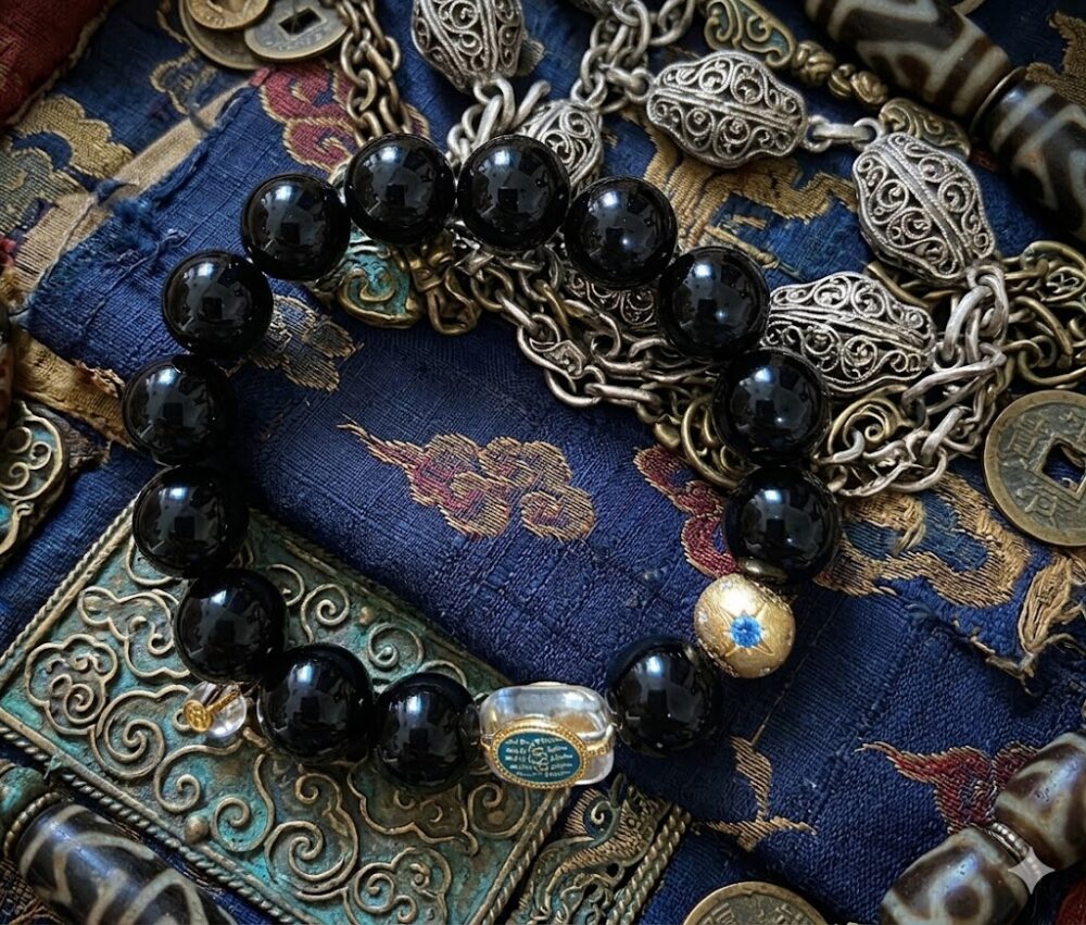 C01 Obsidian & Silver Alignment Bracelet